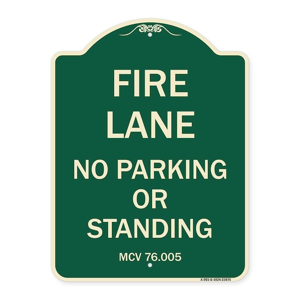 Signmission Michigan Fire Lane No Parking or Standing Heavy-Gauge Aluminum Sign, 24" x 18", G-1824-23876 A-DES-G-1824-23876 - main